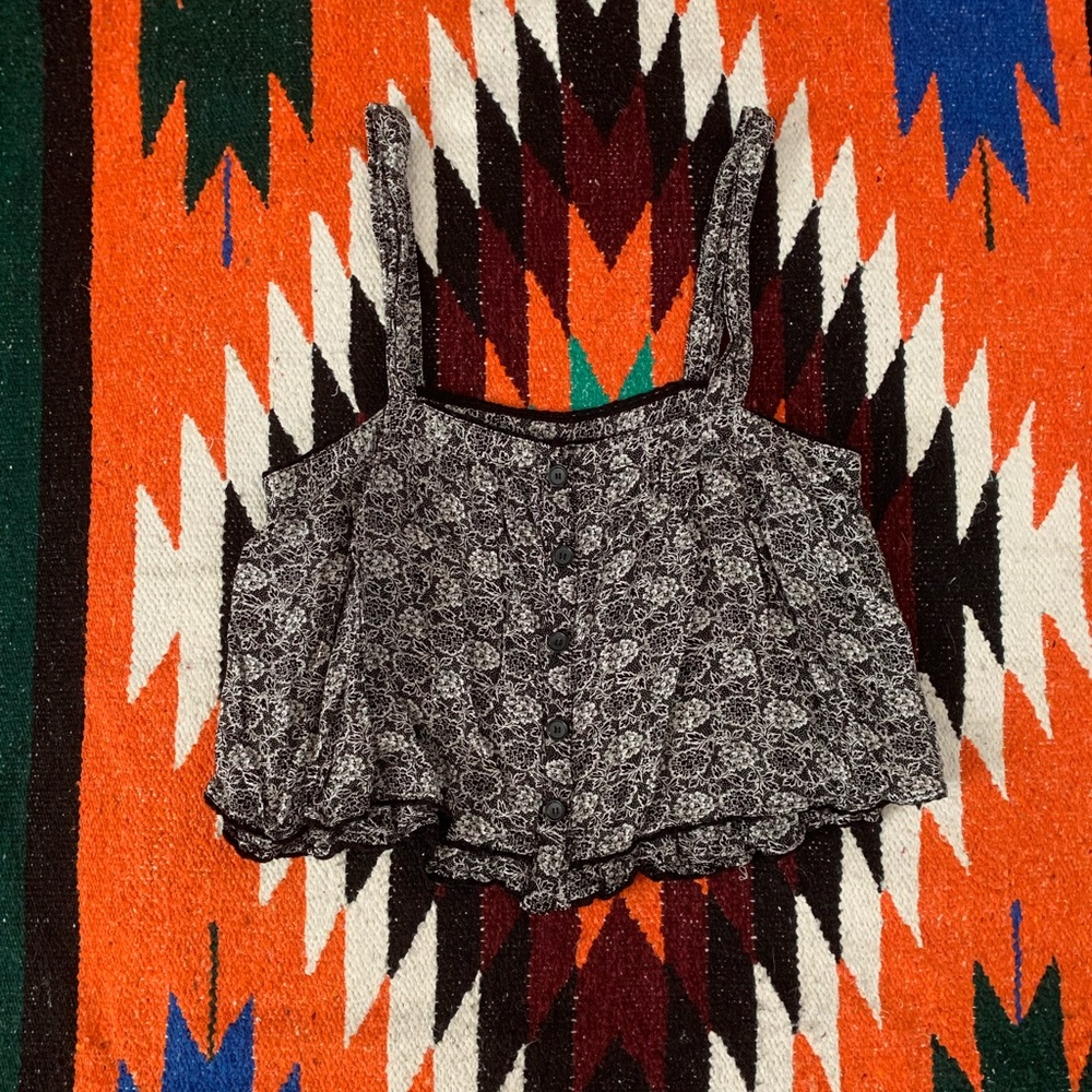 Free People Floral Crop Top Size M